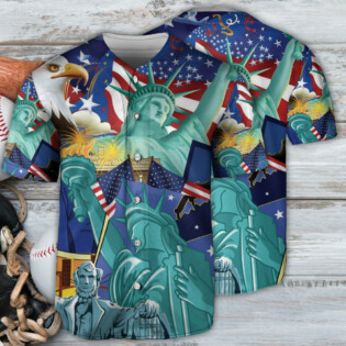 America Patriotism Is Voluntary - Baseball Jersey - Owl Ohh - Owl Ohh