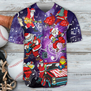 Guitar Santa With Guitar Be The Music Of Yourself - Baseball Jersey - Owl Ohh - Owl Ohh