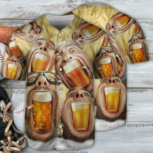 Beer Wish You Were Beer - Baseball Jersey - Owl Ohh - Owl Ohh