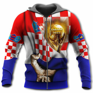 World Cup Qatar 2022 Croatia Will Be The Champion Flag Vintage - Hoodie - Owl Ohh - Owl Ohh