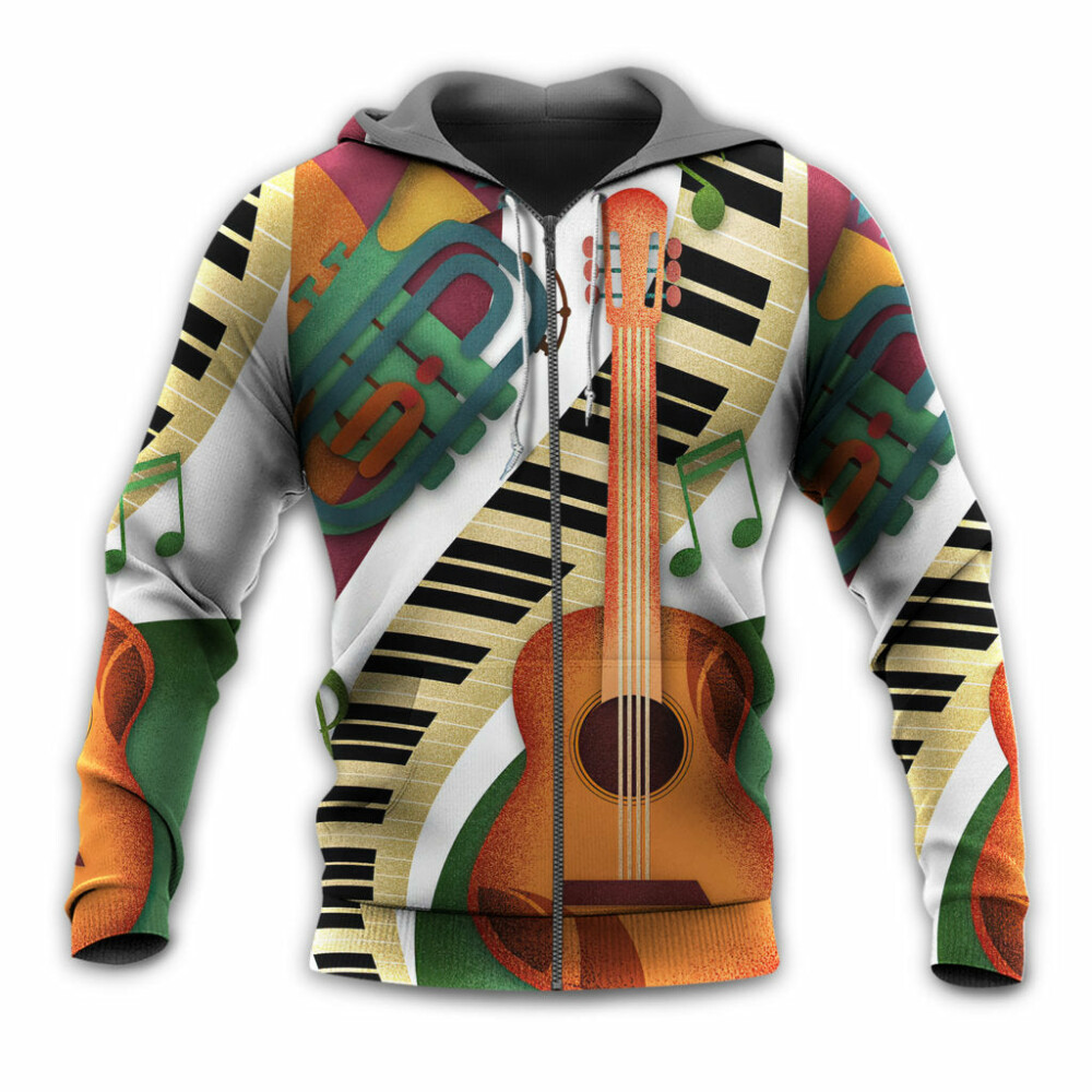Guitar Vintage Classic Musician - Hoodie - Owl Ohh - Owl Ohh