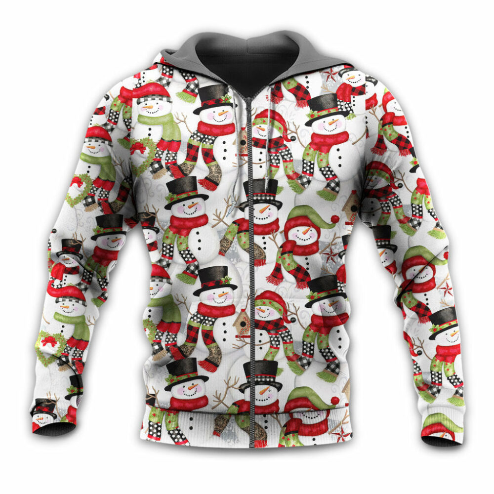 Christmas Snowman Family Happy Christmas - Hoodie - Owl Ohh - Owl Ohh