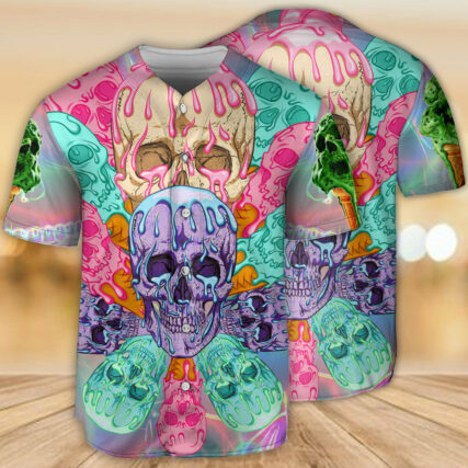 Skull Ice Cream Cooling - Baseball Jersey - Owl Ohh - Owl Ohh