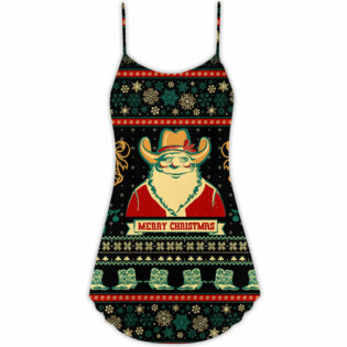 Santa Cowboy Christmas Old Man - V-neck Sleeveless Cami Dress - Owl Ohh - Owl Ohh