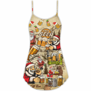 Christmas Merry Xmas Love Beer - V-neck Sleeveless Cami Dress - Owl Ohh - Owl Ohh