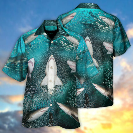 Shark's Buffet -Thousands Of Sardines - Hawaiian Shirt - Owl Ohh for men and women, kids - Owl Ohh