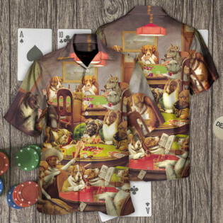 Gambling Dog Playing Poker - Hawaiian Shirt - Owl Ohh for men and women, kids - Owl Ohh