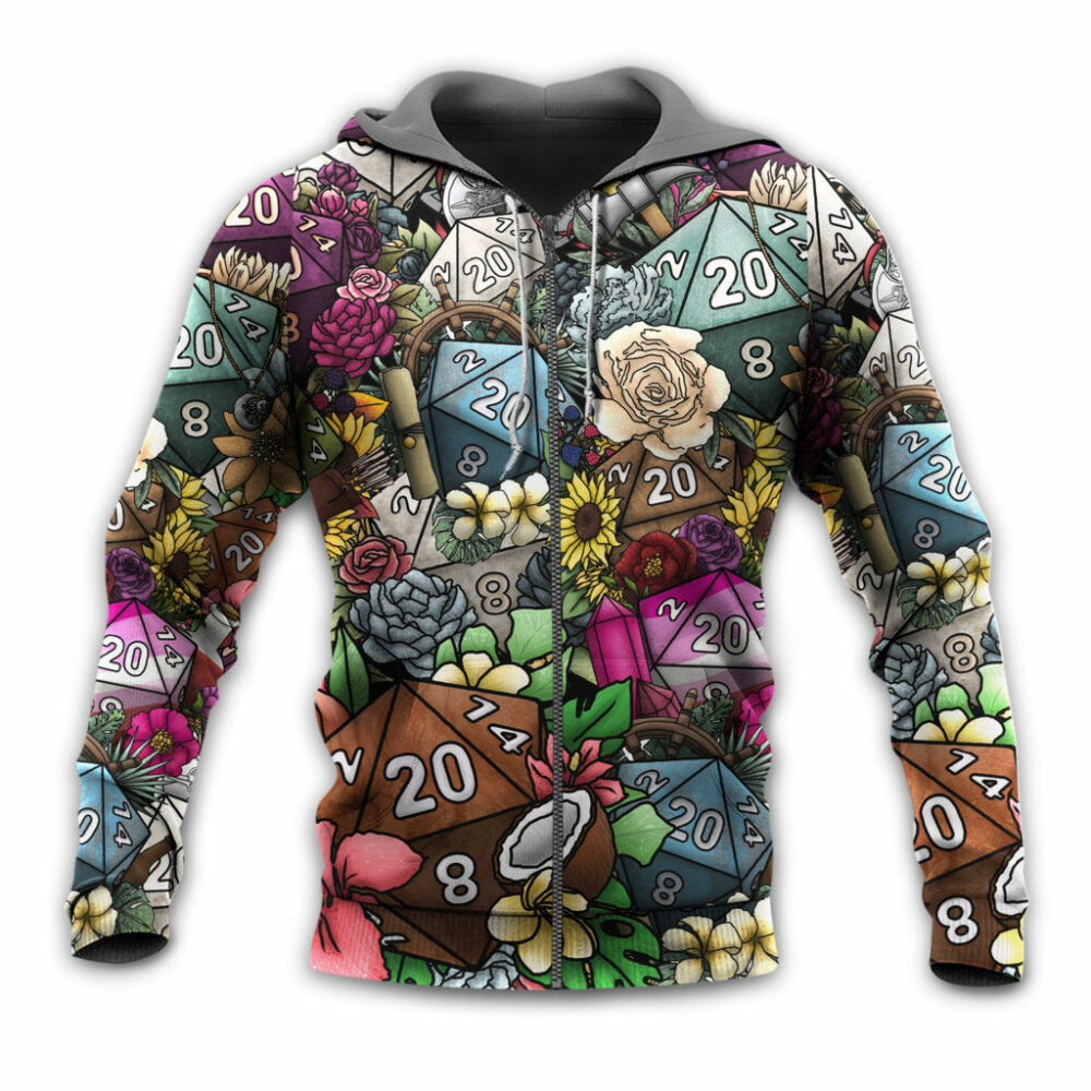 D20 Loves Flowers Hippie Beautiful - Hoodie - Owl Ohh - Owl Ohh