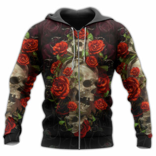 Skull And Roses Art - Hoodie - Owl Ohh - Owl Ohh