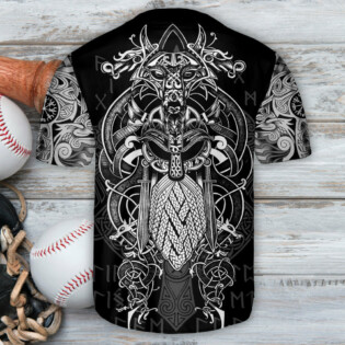 Viking Warrior Blood Pattern - Baseball Jersey - Owl Ohh - Owl Ohh