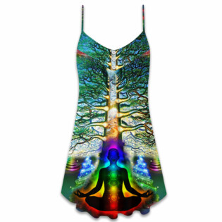Yoga Tree Of Life Christmas - V-neck Sleeveless Cami Dress - Owl Ohh - Owl Ohh