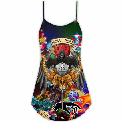 D20 Santa Merry Christmas Snow - V-neck Sleeveless Cami Dress - Owl Ohh - Owl Ohh