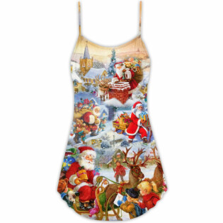Christmas Have A Merry Holly Jolly Christmas - V-neck Sleeveless Cami Dress - Owl Ohh - Owl Ohh