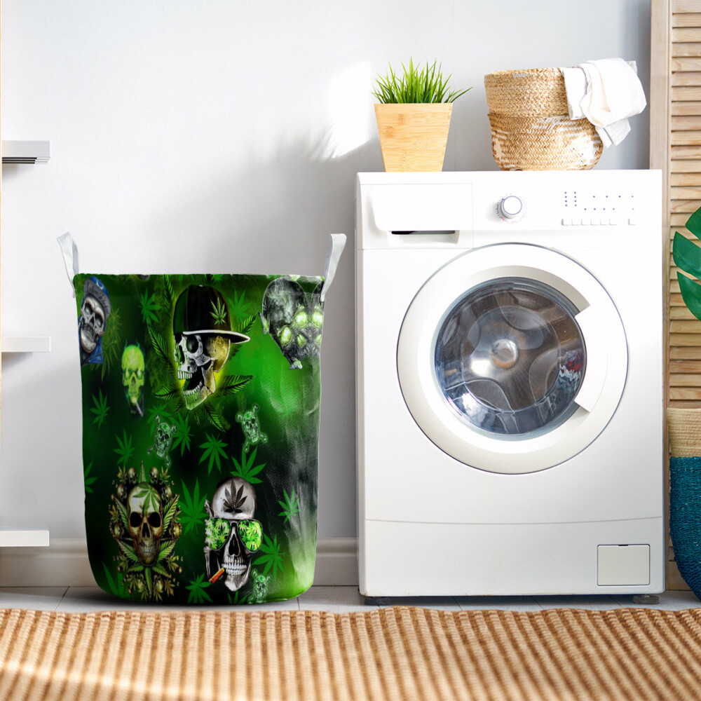 Skull Let's Get High Green - Laundry Basket - Owl Ohh - Owl Ohh
