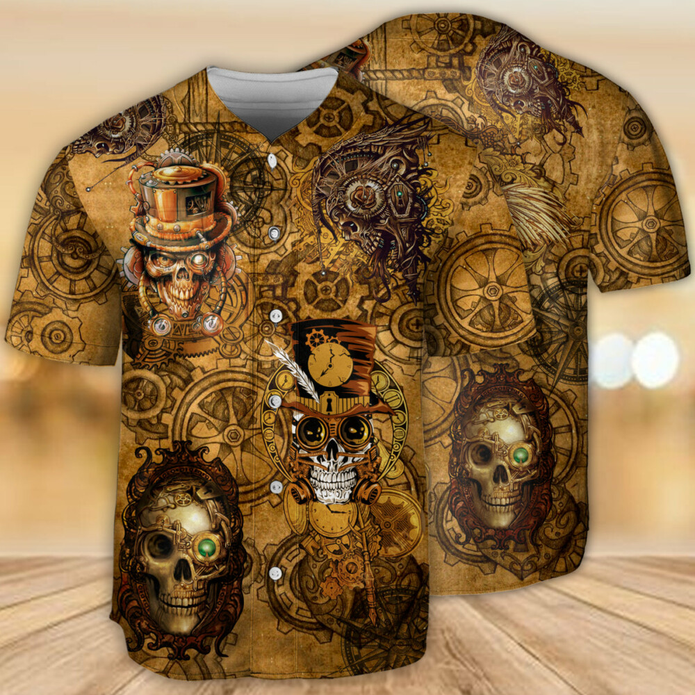 Skull Vintage Style - Baseball Jersey - Owl Ohh - Owl Ohh