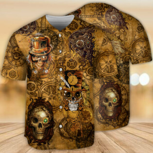 Skull Vintage Style - Baseball Jersey - Owl Ohh - Owl Ohh