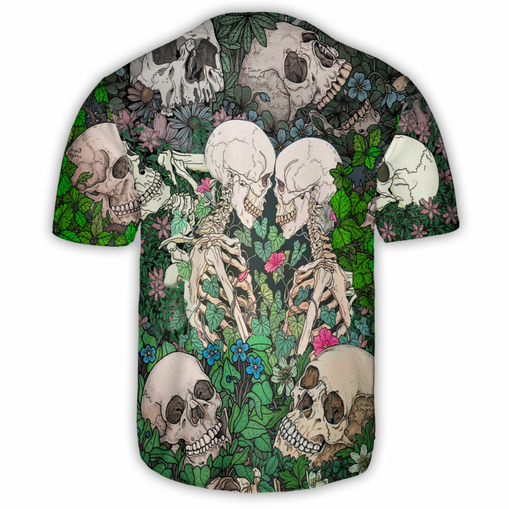Skull Couple Kiss - Baseball Jersey - Owl Ohh - Owl Ohh