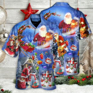 Christmas Merry Xmas Santa Claus Is Coming To Town - Hawaiian Shirt - Owl Ohh - Owl Ohh