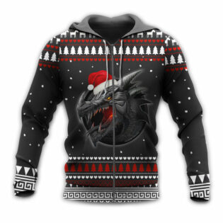 Christmas Dragon Merry Christmas Stronger With Santa Hat - Hoodie - Owl Ohh - Owl Ohh
