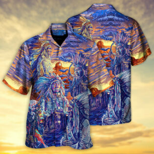 Native American Chief Respect Nature - Hawaiian Shirt - Owl Ohh for men and women, kids - Owl Ohh