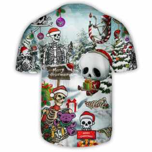 Skull Xmas Snow - Baseball Jersey - Owl Ohh - Owl Ohh