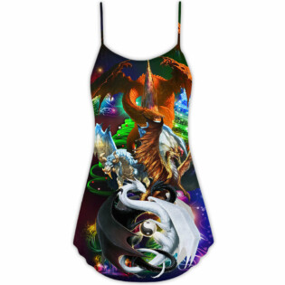 Christmas Dragon And Merry Christmas - V-neck Sleeveless Cami Dress - Owl Ohh - Owl Ohh