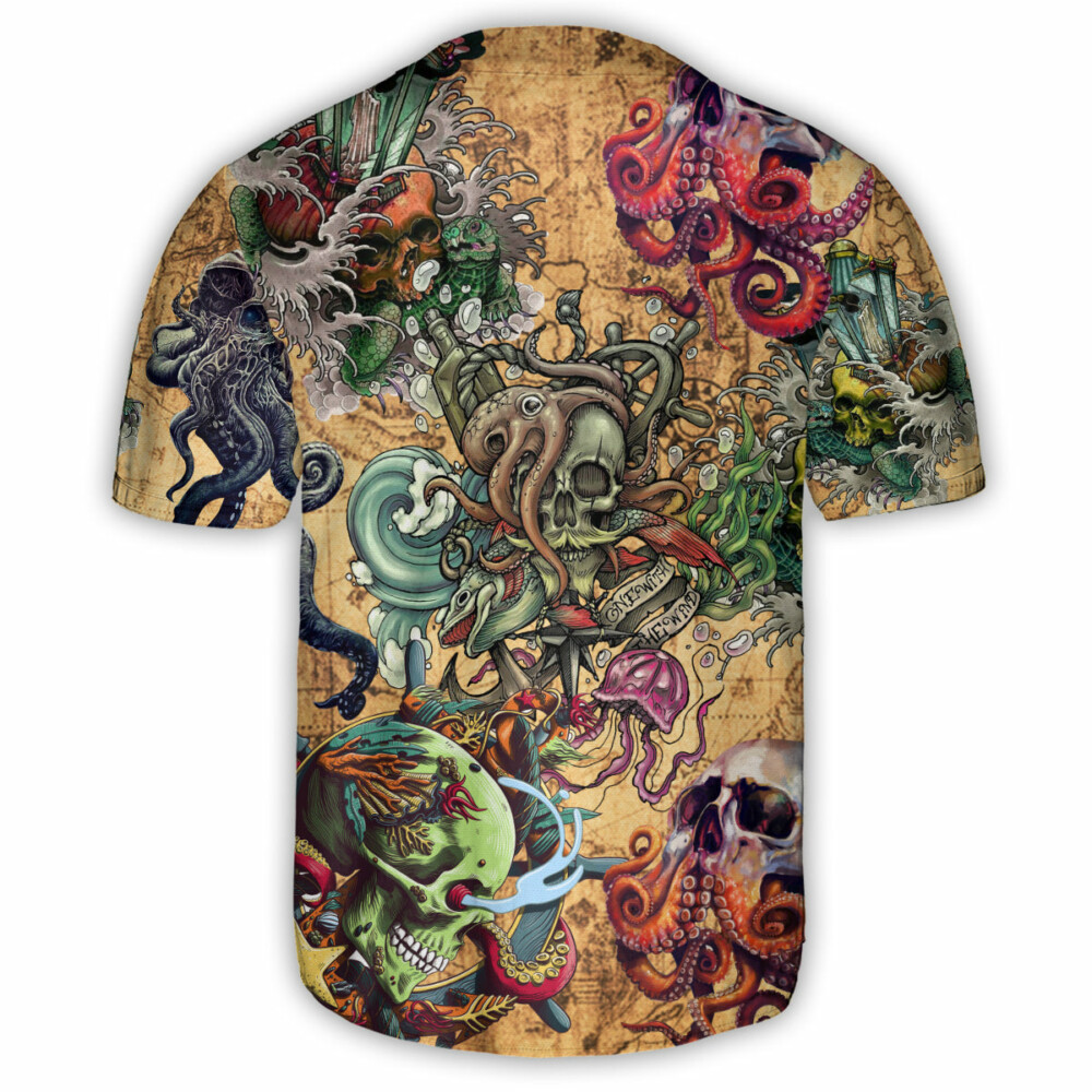 Skull Into The Sea - Baseball Jersey - Owl Ohh - Owl Ohh