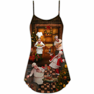 Christmas Food And Chef - V-neck Sleeveless Cami Dress - Owl Ohh - Owl Ohh