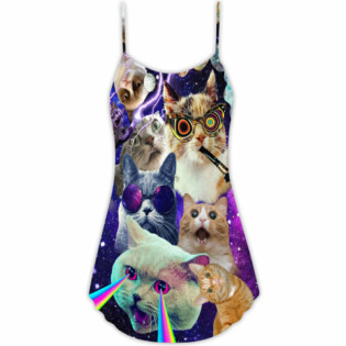 Cat The Battle Flying Cat Rebellion - V-neck Sleeveless Cami Dress - Owl Ohh - Owl Ohh