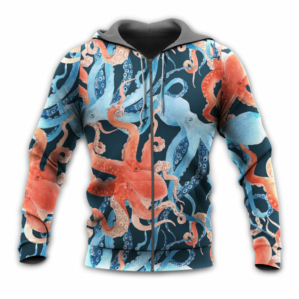 Octopus Colorful Ocean Life Basic - Hoodie - Owl Ohh - Owl Ohh