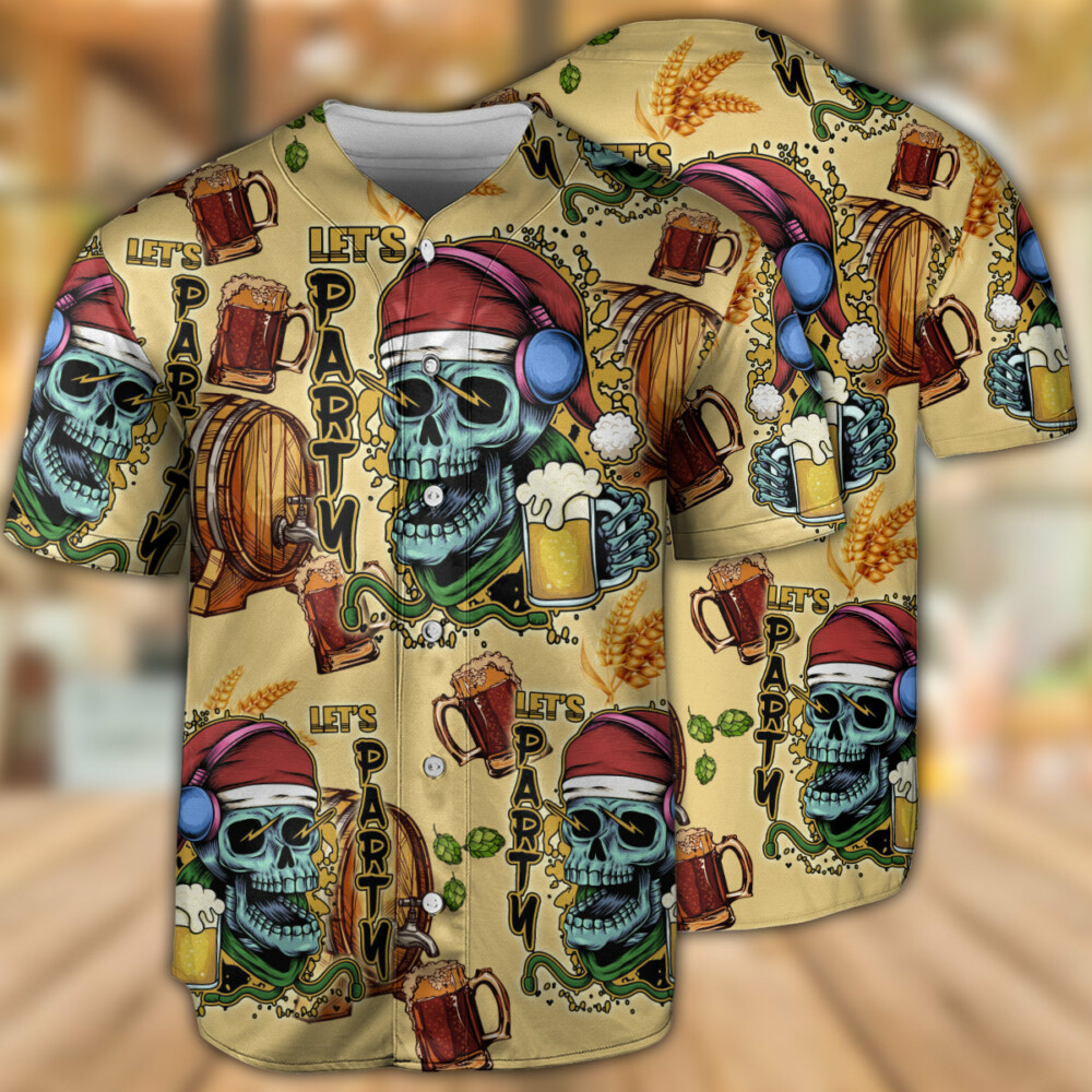 Skull Merry Xmas - Baseball Jersey - Owl Ohh - Owl Ohh