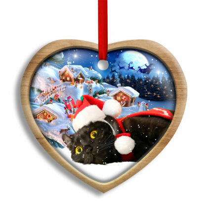 Christmas Black Cat Happy Xmas Light Decor Tree Hanging - Heart Ornament - Owl Ohh - Owl Ohh