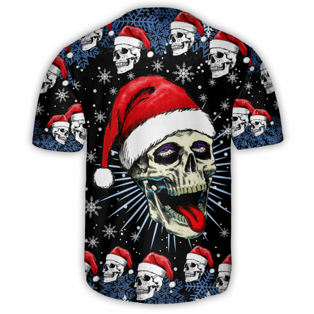 Skull Christmas On The Naughty Listand I Regret Nothing - Baseball Jersey - Owl Ohh - Owl Ohh