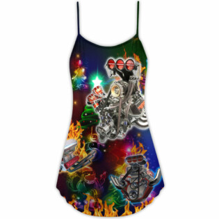 Christmas Tree Hot Rod - V-neck Sleeveless Cami Dress - Owl Ohh - Owl Ohh