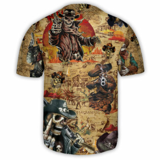 Cowboy Skull Cowboy Skull Pirates Love Life - Baseball Jersey - Owl Ohh - Owl Ohh