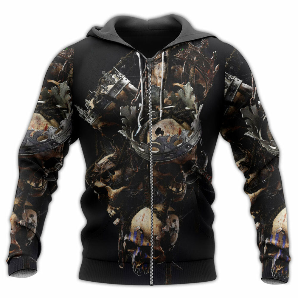 Skull Only In Their Death Can A King Live Forever - Hoodie - Owl Ohh - Owl Ohh