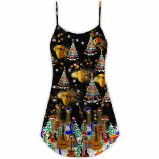 Christmas Yes I Speak Guitar - V-neck Sleeveless Cami Dress - Owl Ohh - Owl Ohh