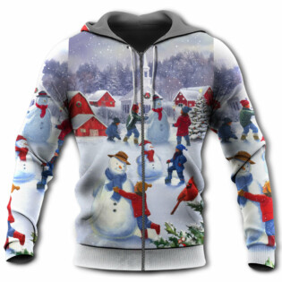 Christmas Children Love Snowman In The Christmas Town - Hoodie - Owl Ohh - Owl Ohh