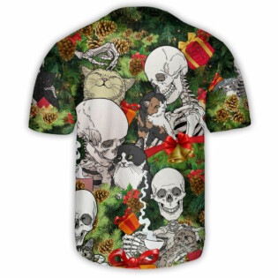 Skull My Cat And I Talk Sht About You - Baseball Jersey - Owl Ohh - Owl Ohh