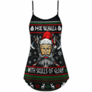 Christmas Deck Valhalla With Skull Of Glory - V-neck Sleeveless Cami Dress - Owl Ohh - Owl Ohh