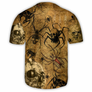 Skull Im Only Here For The Spiders - Baseball Jersey - Owl Ohh - Owl Ohh
