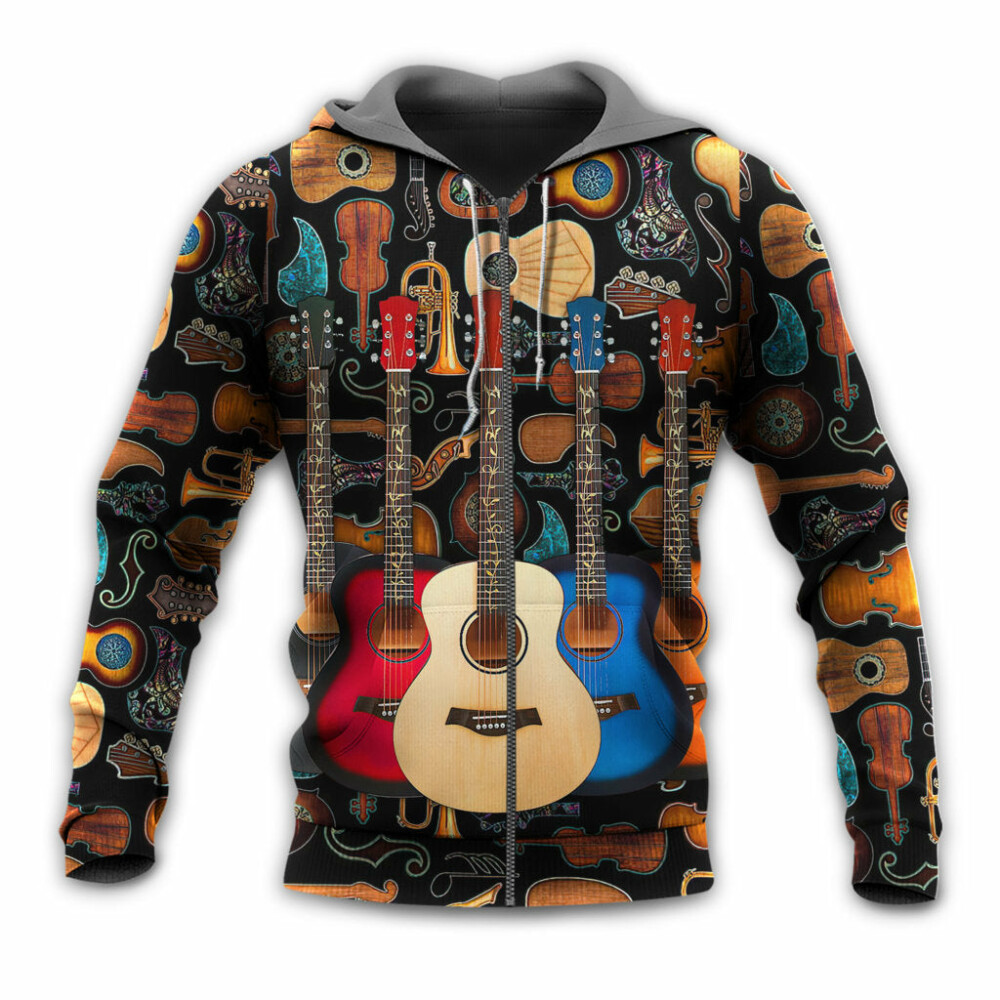 Guitar Lover Happy Life With Music - Hoodie - Owl Ohh - Owl Ohh