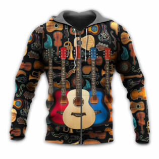Guitar Lover Happy Life With Music - Hoodie - Owl Ohh - Owl Ohh