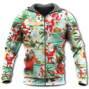 Christmas Santa Vacation Beach Joyful - Hoodie - Owl Ohh - Owl Ohh