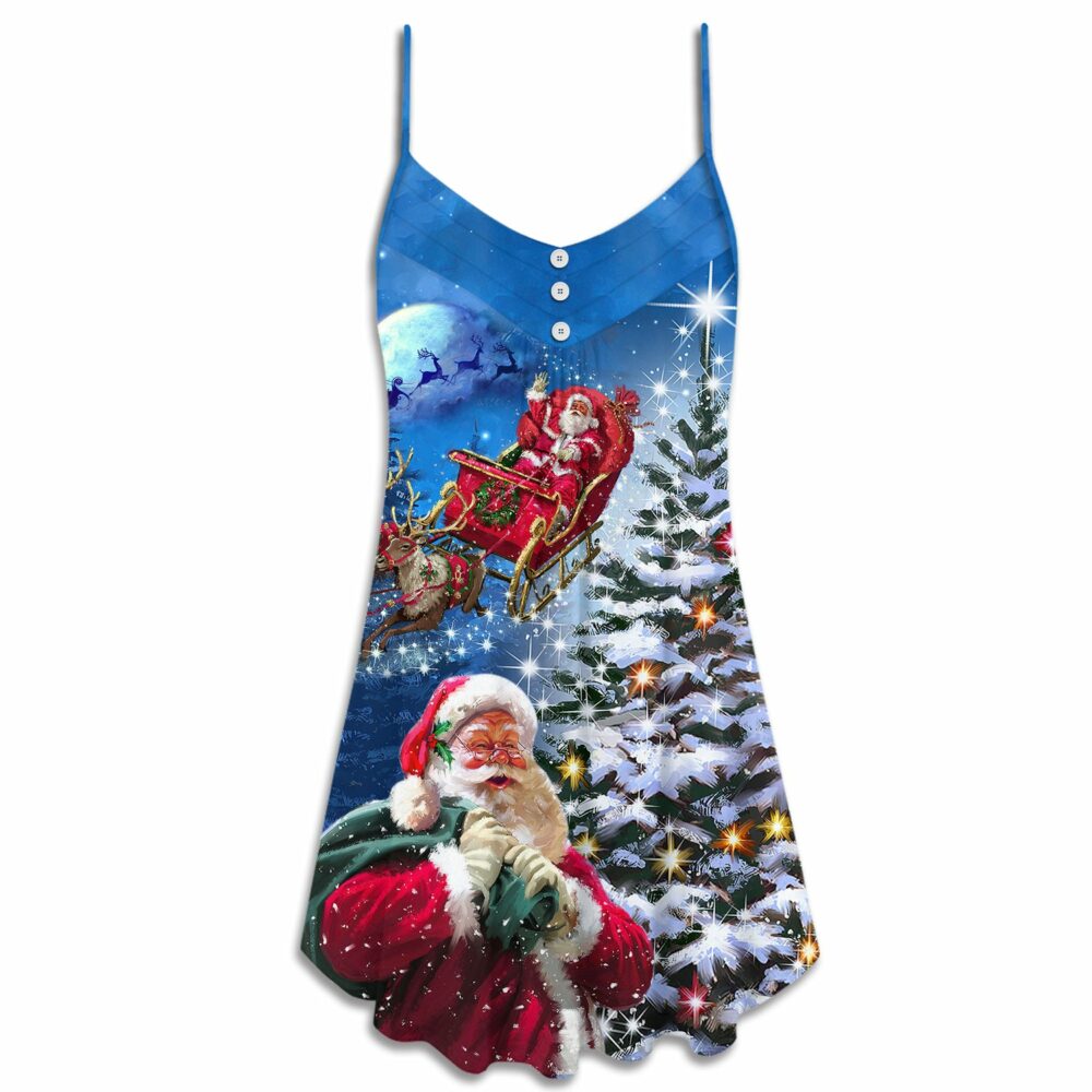 Christmas Santa Claus Story Happy Christmas Is Coming Art Style - V-neck Sleeveless Cami - Owl Ohh - Owl Ohh