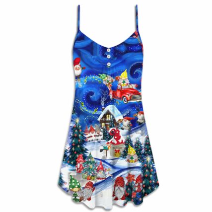 Christmas Hanging With My Gnomies - V-neck Sleeveless Cami Dress - Owl Ohh - Owl Ohh