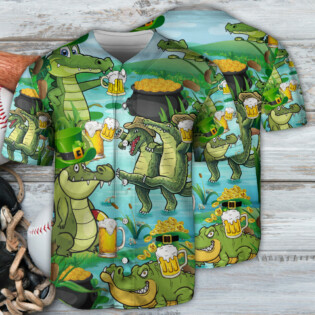 Beer Crocodile Loves Beer Everyday - Baseball Jersey - Owl Ohh - Owl Ohh