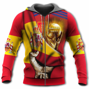 World Cup Qatar 2022 Spain Will Be The Champion Flag Vintage - Hoodie - Owl Ohh - Owl Ohh