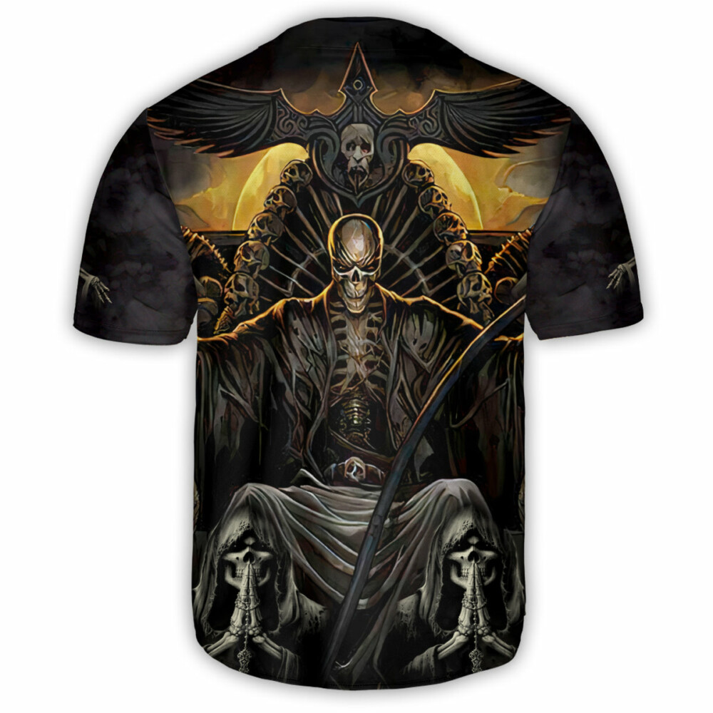Skull Grim Reaper Dark - Baseball Jersey - Owl Ohh - Owl Ohh