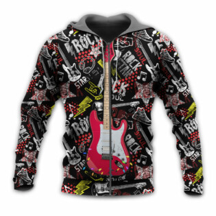 Christmas Guitar Rock Soul Merry Xmas - Hoodie - Owl Ohh - Owl Ohh
